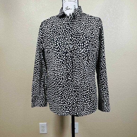 J crew brown shirt Button-up stretch cotton poplin shirt in signature fit size M - Picture 5 of 15